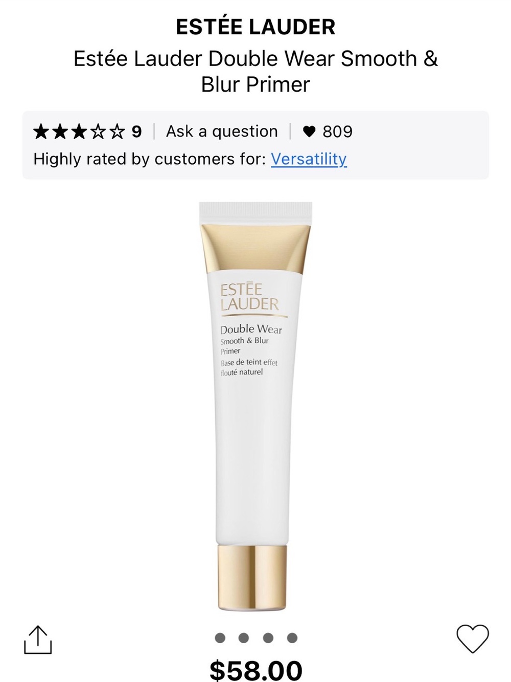 Estée Lauder Double Wear Smooth & Blur Primer — White and Gold Tube